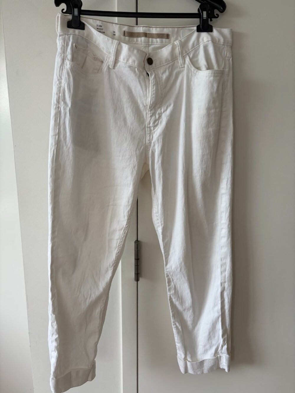 Banana Republic White Slim Linen Pants 34x30